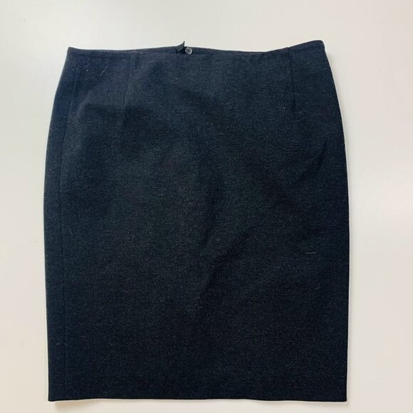 Akris Punto Skirt Classic Dark Grey Pencil Back Zipper Stretch Career Lined 10 - Picture 1 of 5